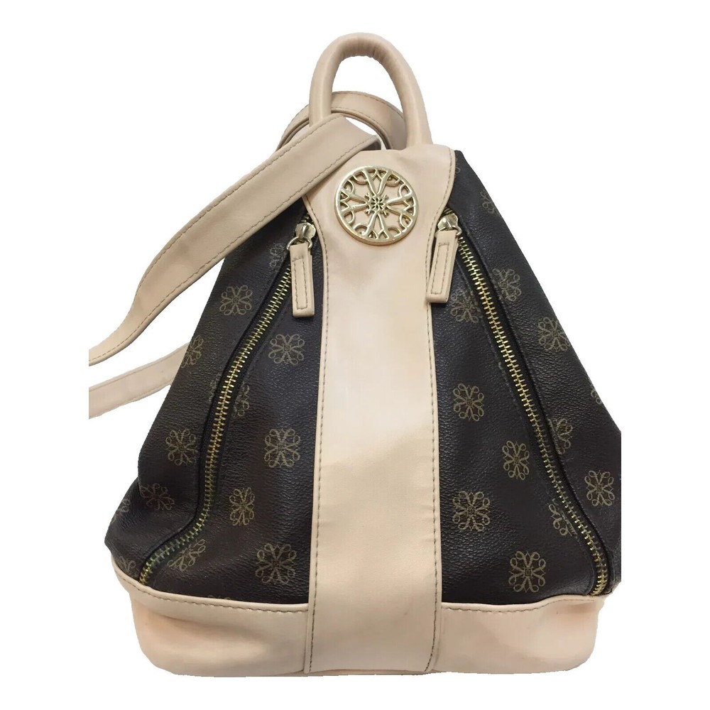 Avon Signature Collection Brown/Beige Large Shoulder Bag Purse Zip Boho Preppy